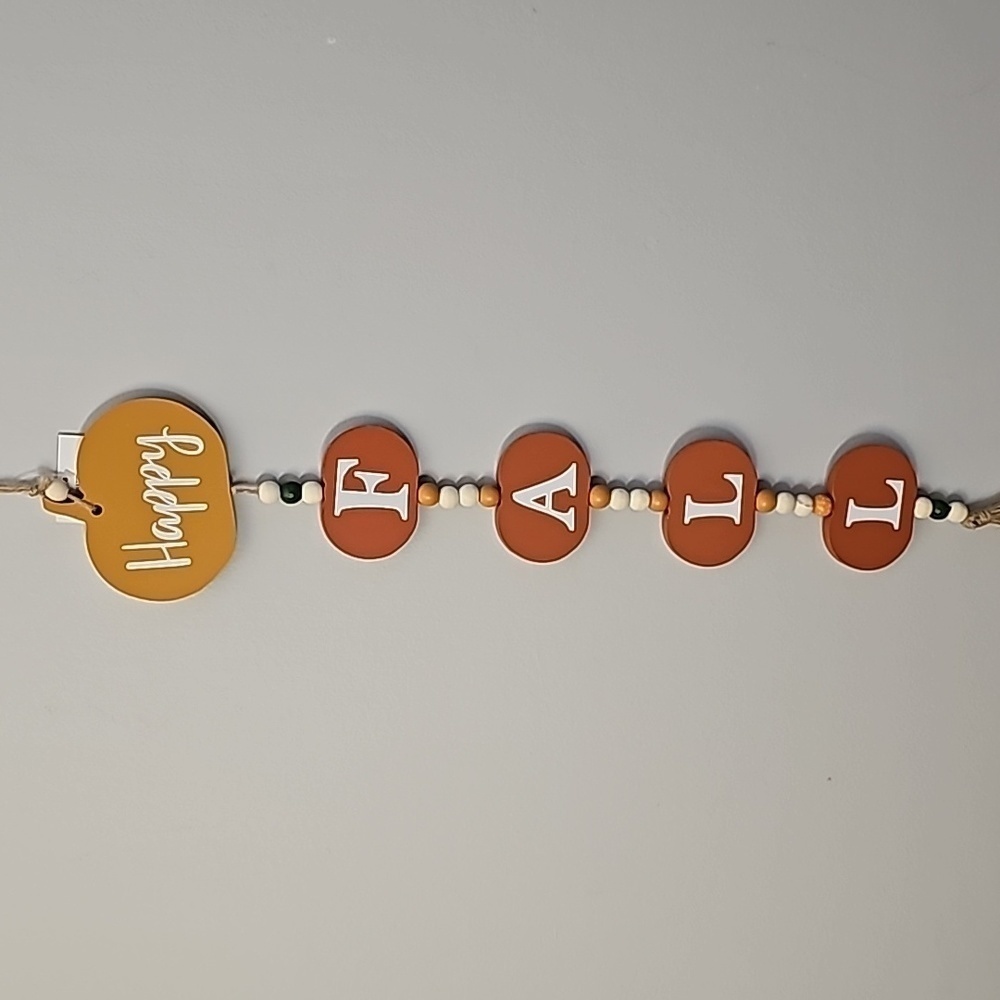 🎃HOLIDAY HOME 'Happy Fall' Beaded Hanging Wall Decor